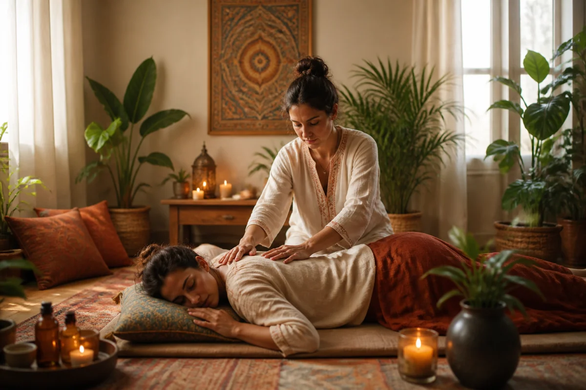 Massage Tantra Toulouse : séance holistique apaisante dans un espace chaleureux, favorisant la reconnexion corps-esprit